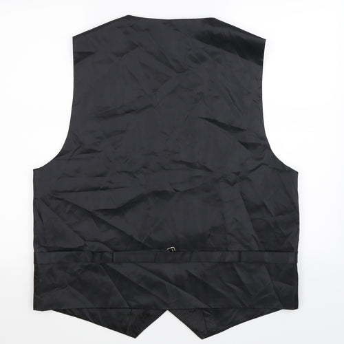 vidaXL Mens Black   Jacket Suit Waistcoat Size 46