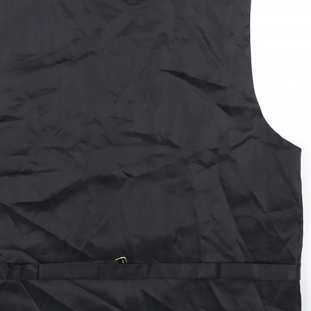 vidaXL Mens Black   Jacket Suit Waistcoat Size 46