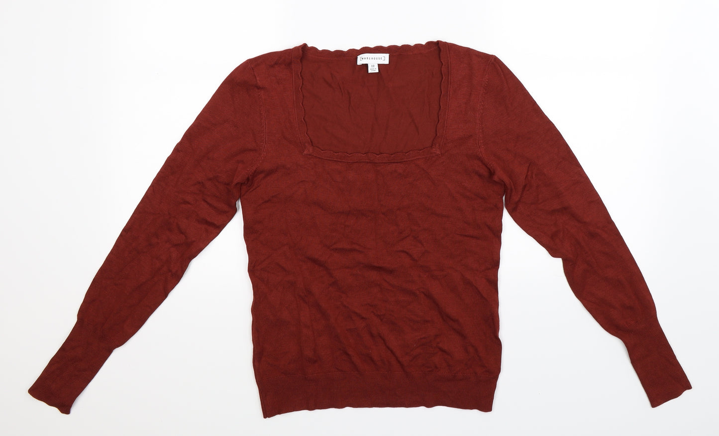 Warehouse Womens Brown  Knit Pullover Jumper Size 12