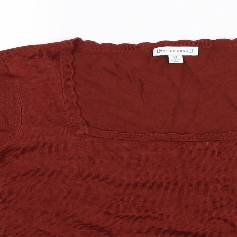 Warehouse Womens Brown  Knit Pullover Jumper Size 12