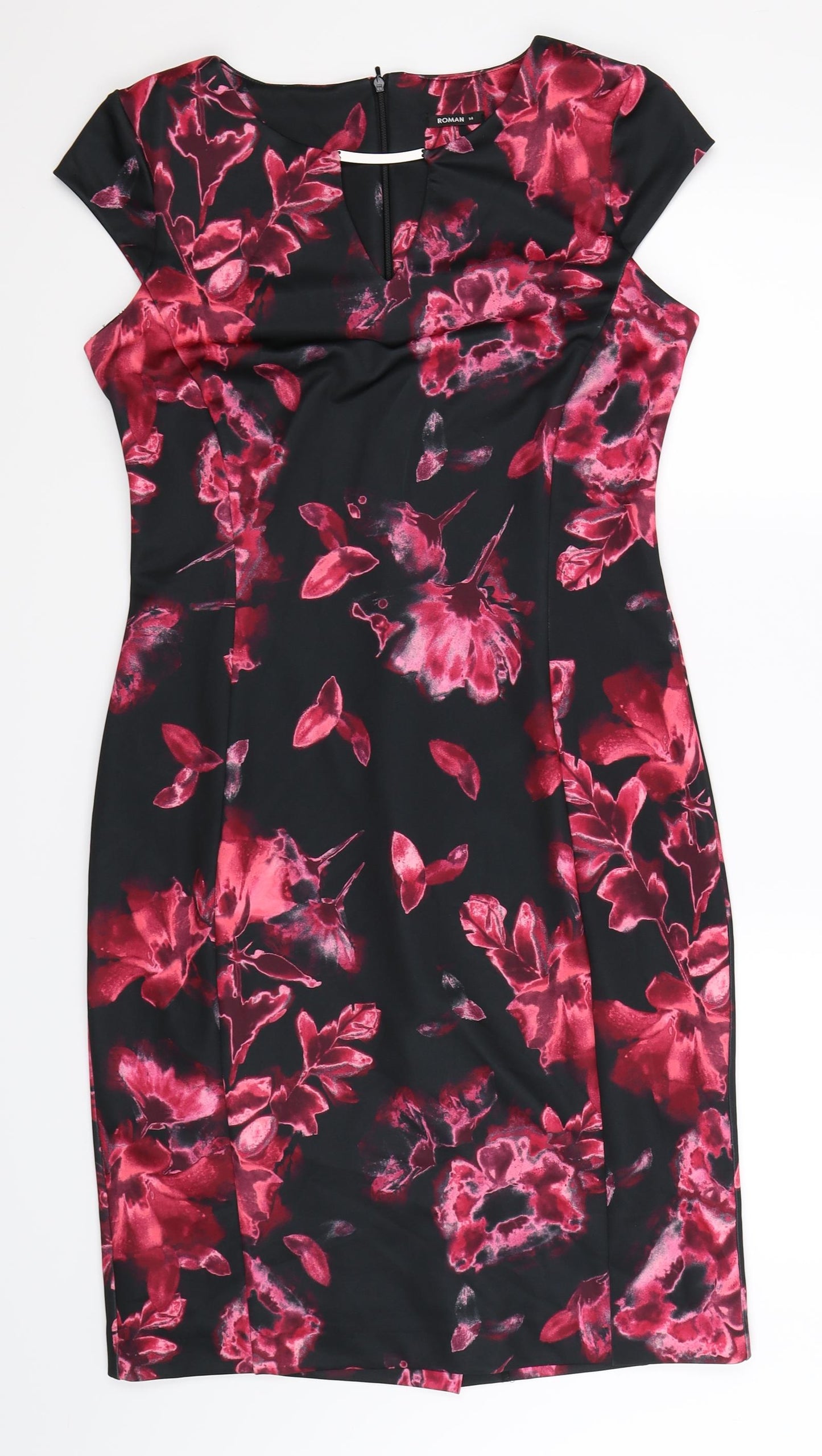 Roman Womens Multicoloured Floral  Bodycon  Size 14