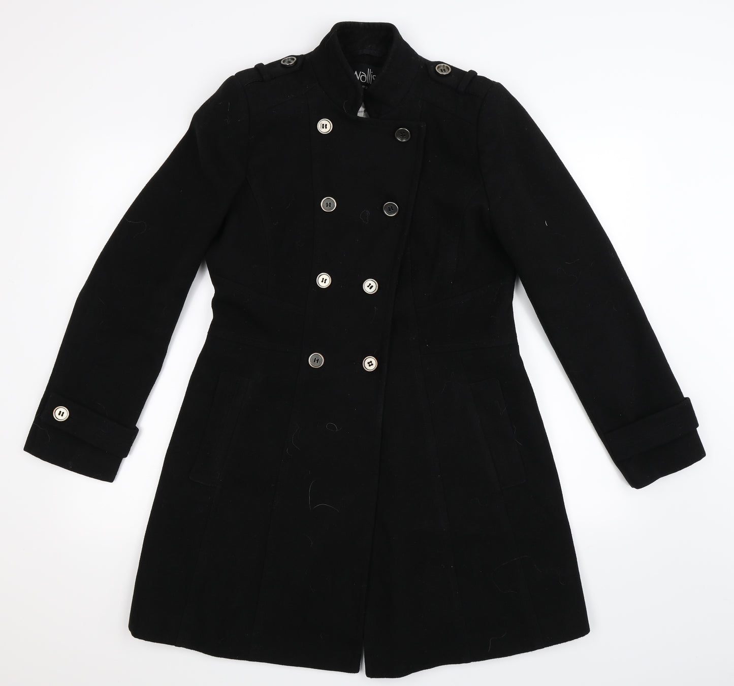 Wallis Womens Black   Pea Coat Coat Size 10