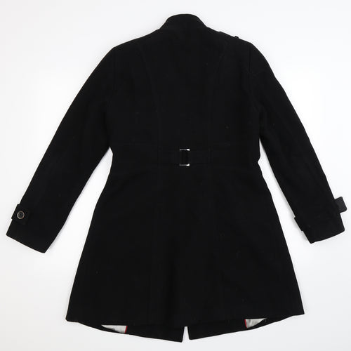 Wallis Womens Black   Pea Coat Coat Size 10