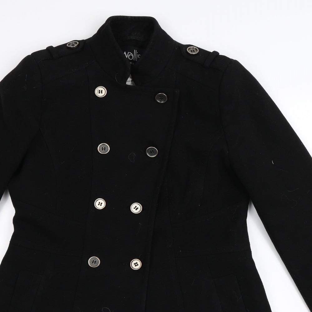 Wallis Womens Black   Pea Coat Coat Size 10