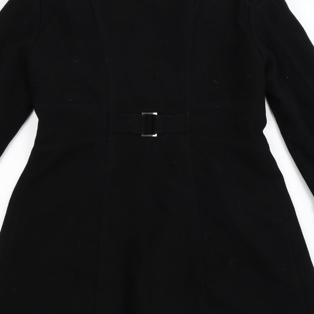 Wallis Womens Black   Pea Coat Coat Size 10