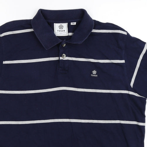 TOG 24 Mens Blue Striped   Polo Size 2XL