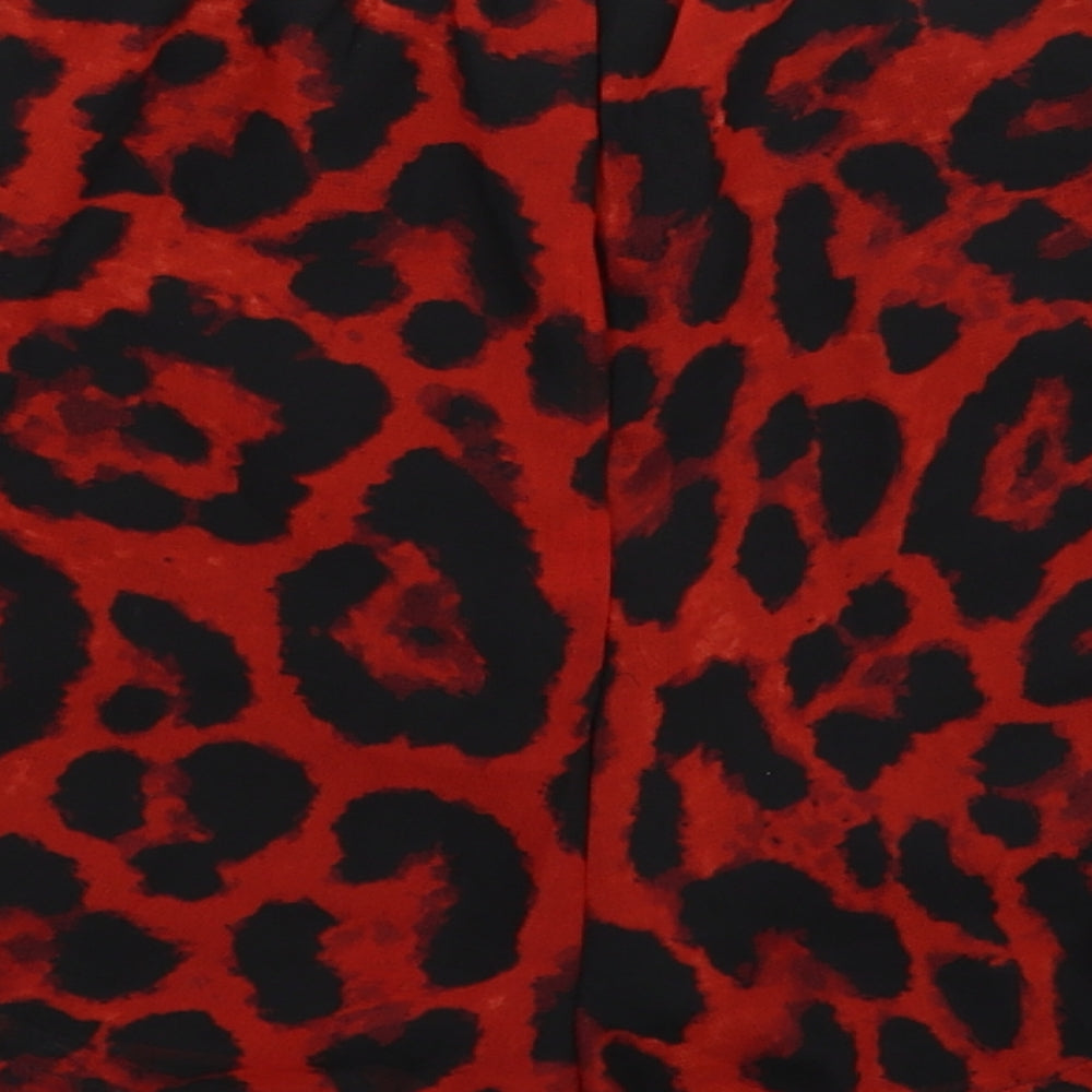 Boohoo Womens Multicoloured Animal Print Satin Hot Pants Shorts Size 10