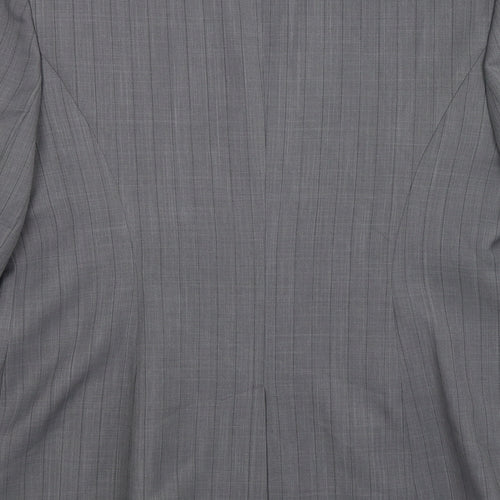 Select Womens Grey Striped  Jacket Suit Jacket Size 16