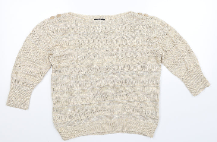 M&Co Womens Beige  Knit Pullover Jumper Size M
