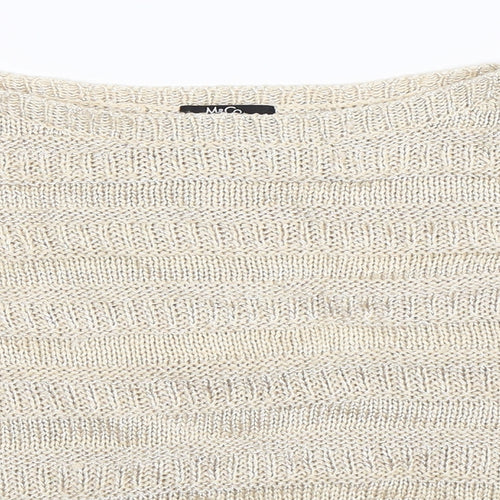 M&Co Womens Beige  Knit Pullover Jumper Size M