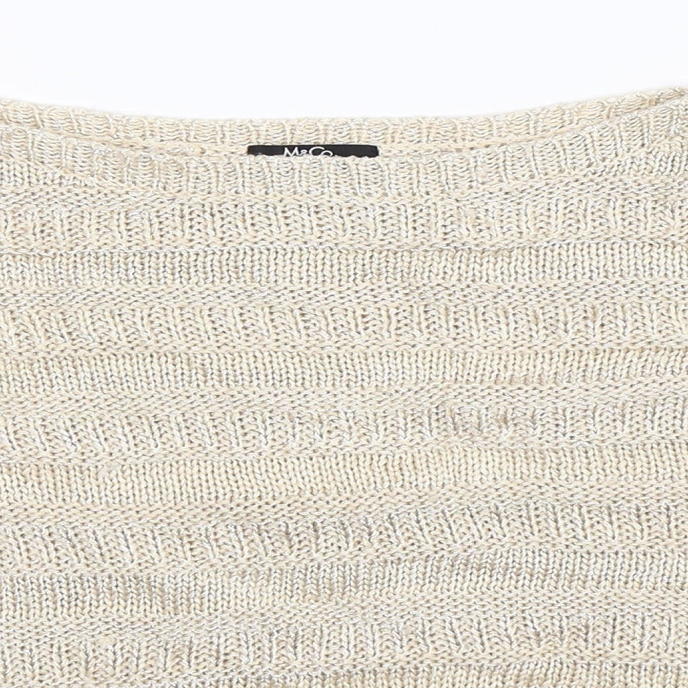 M&Co Womens Beige  Knit Pullover Jumper Size M