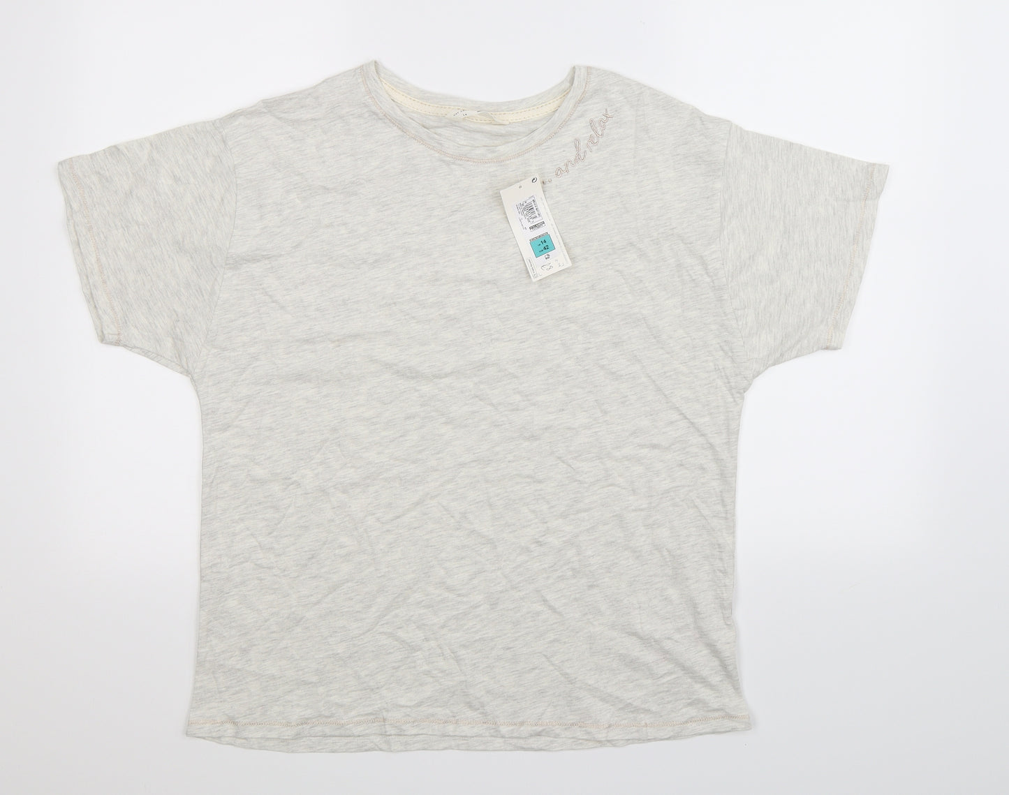Marks and Spencer Womens Grey   Top Pyjama Top Size 14