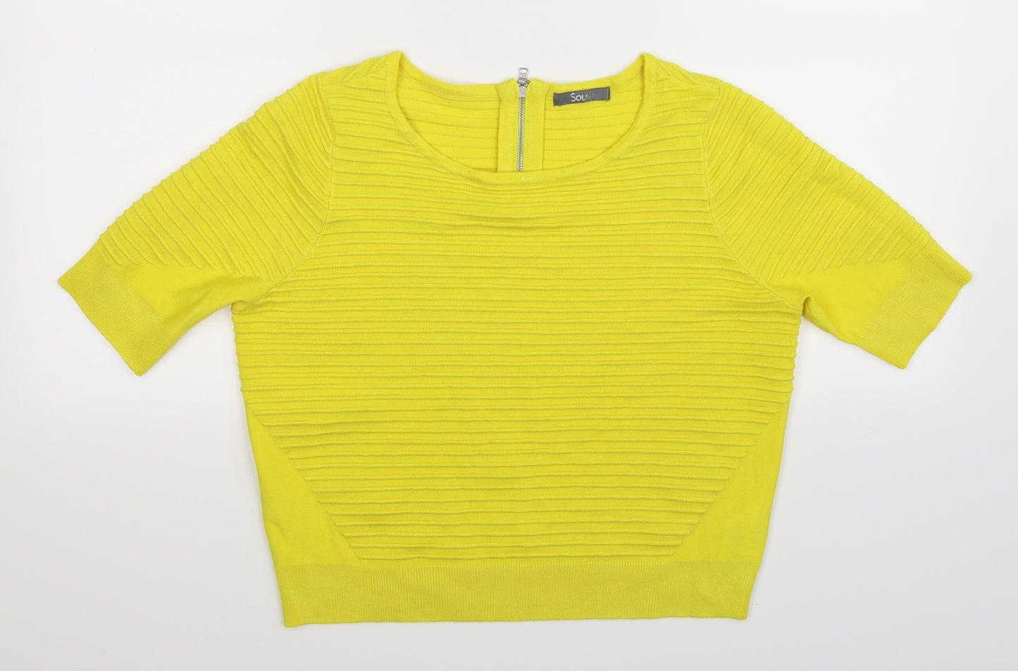South Womens Yellow  Knit Pullover Jumper Size 10
