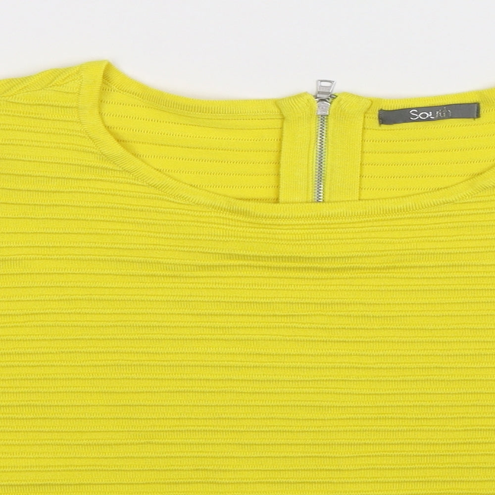 South Womens Yellow  Knit Pullover Jumper Size 10