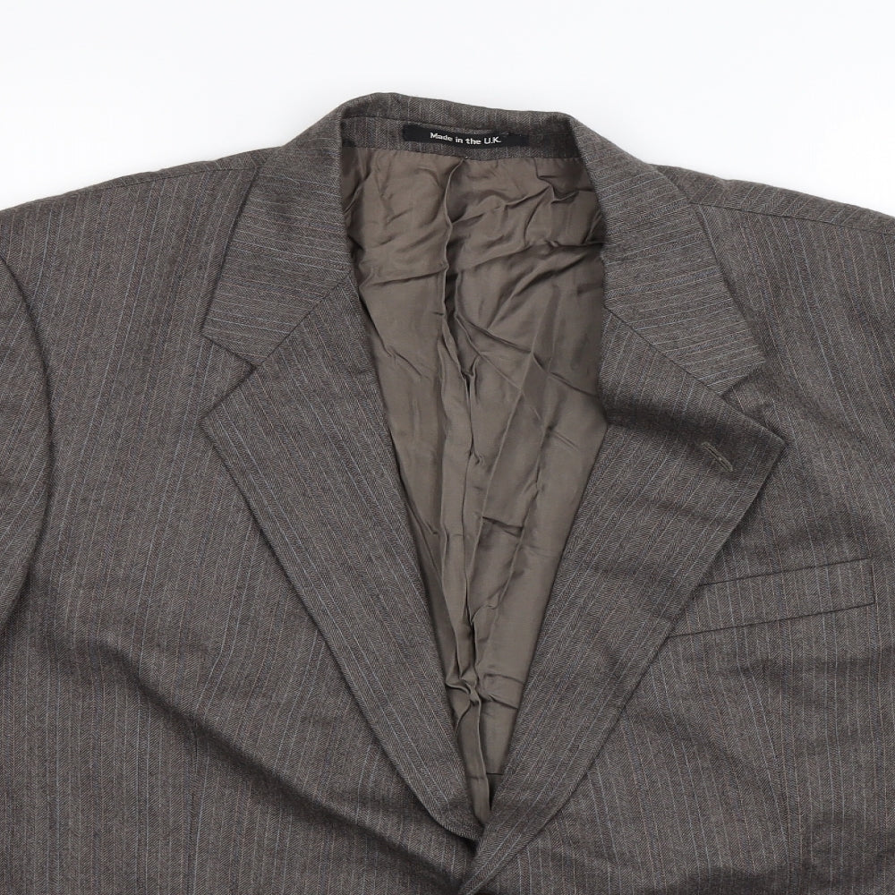 St Michael Mens Grey Striped  Jacket Suit Jacket Size 44