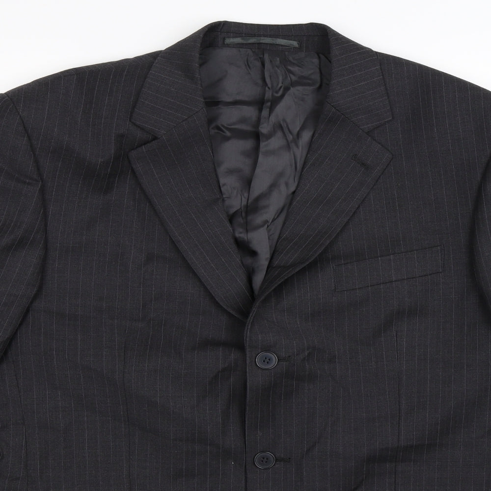 Karl Jackson Mens Black Striped  Jacket Suit Jacket Size 40