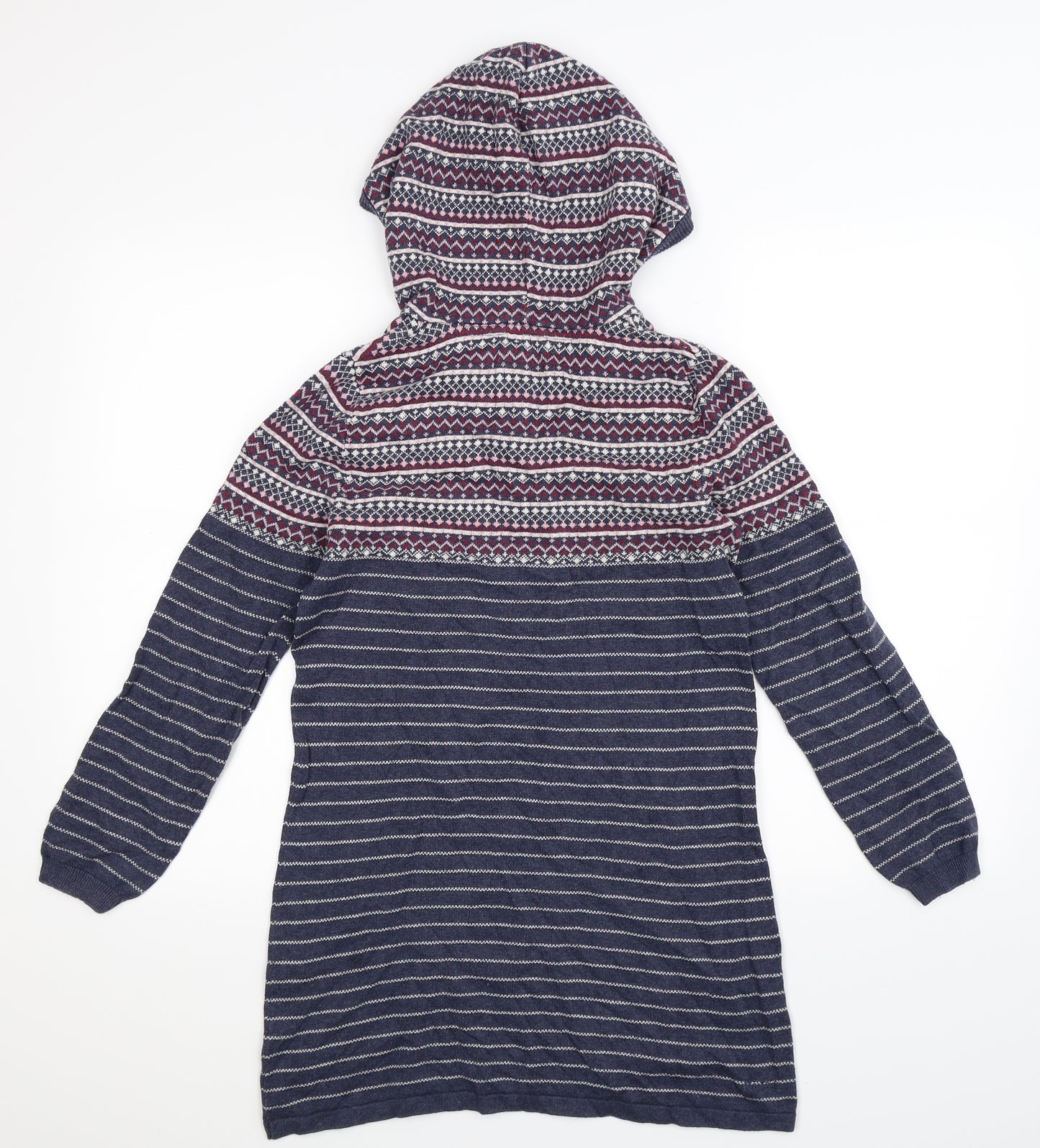 Fat Face Girls Blue Striped Knit Jumper Dress  Size 12-13 Years