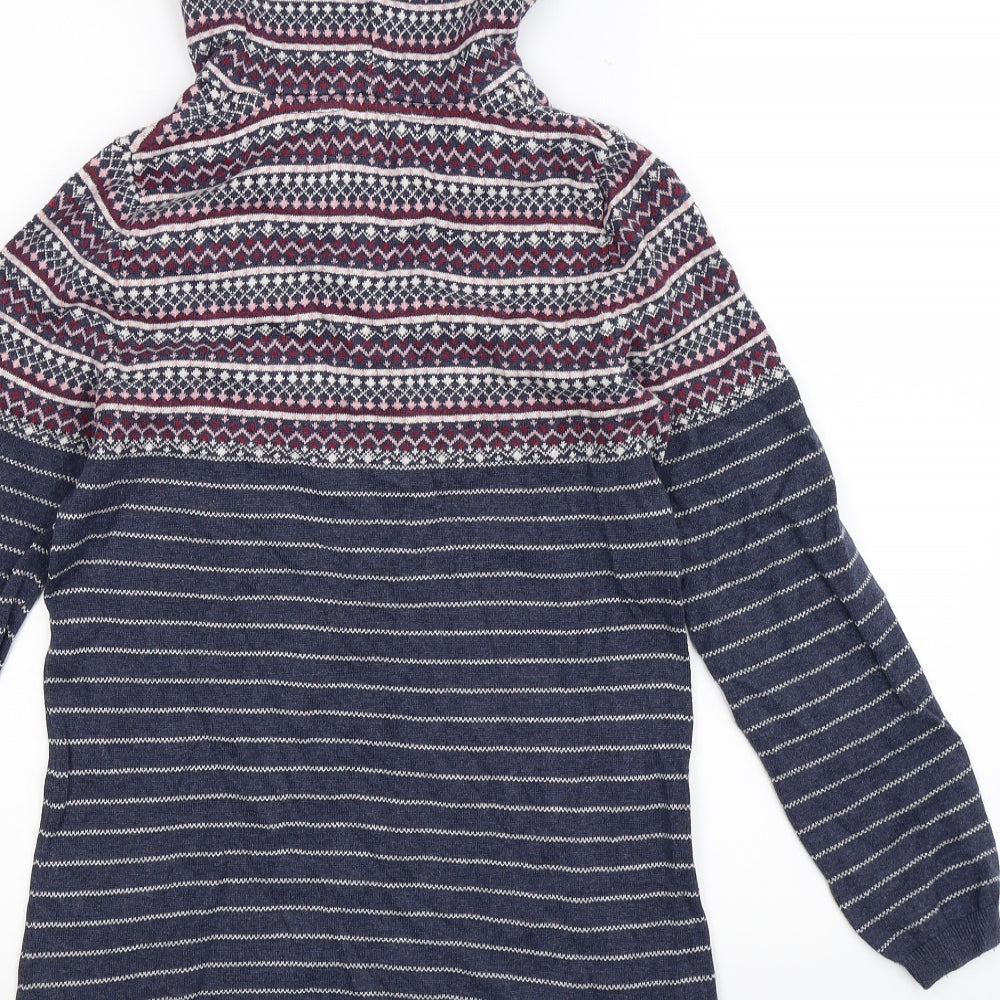 Fat Face Girls Blue Striped Knit Jumper Dress  Size 12-13 Years