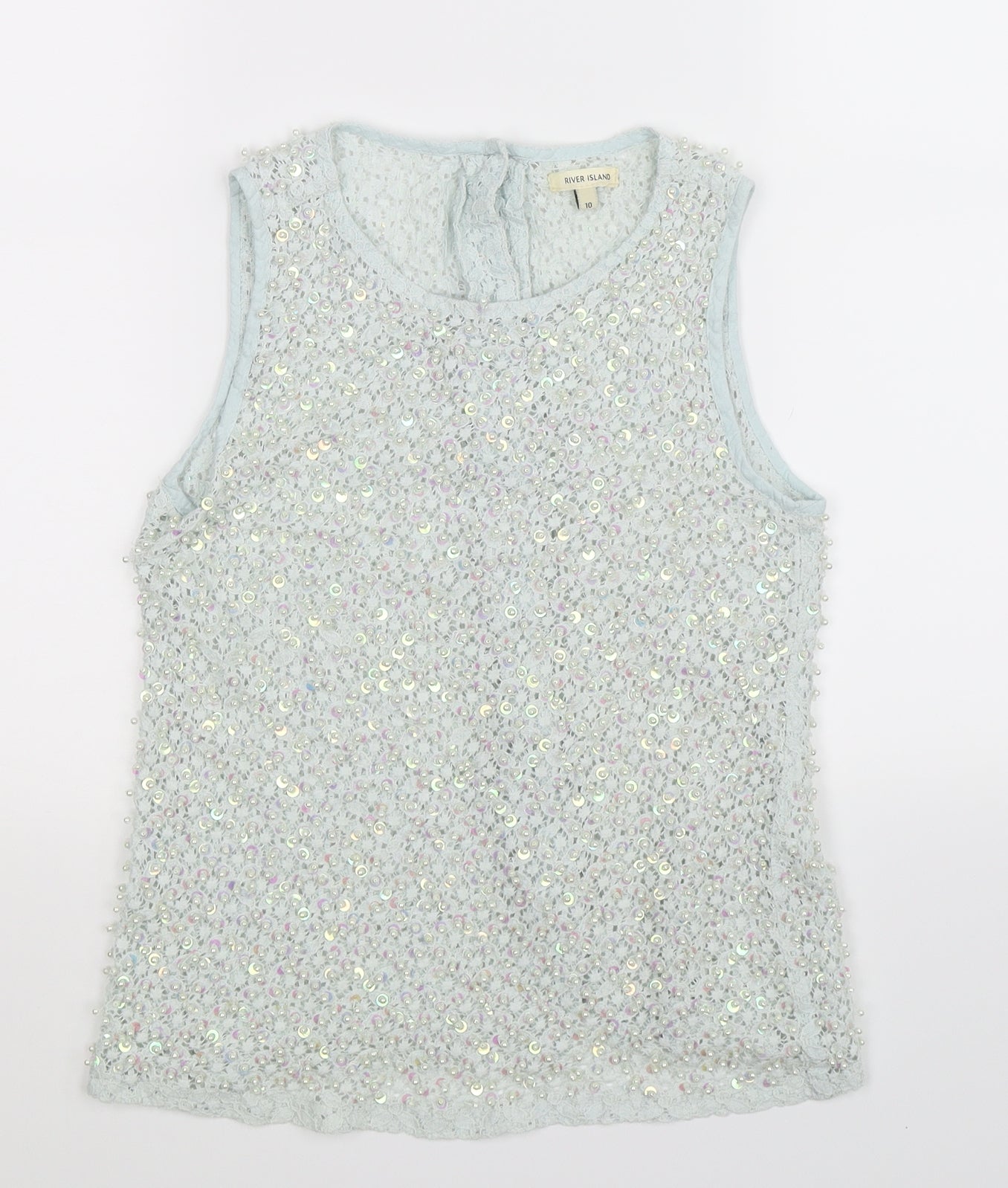 River Island Womens Blue   Basic Tank Size 10