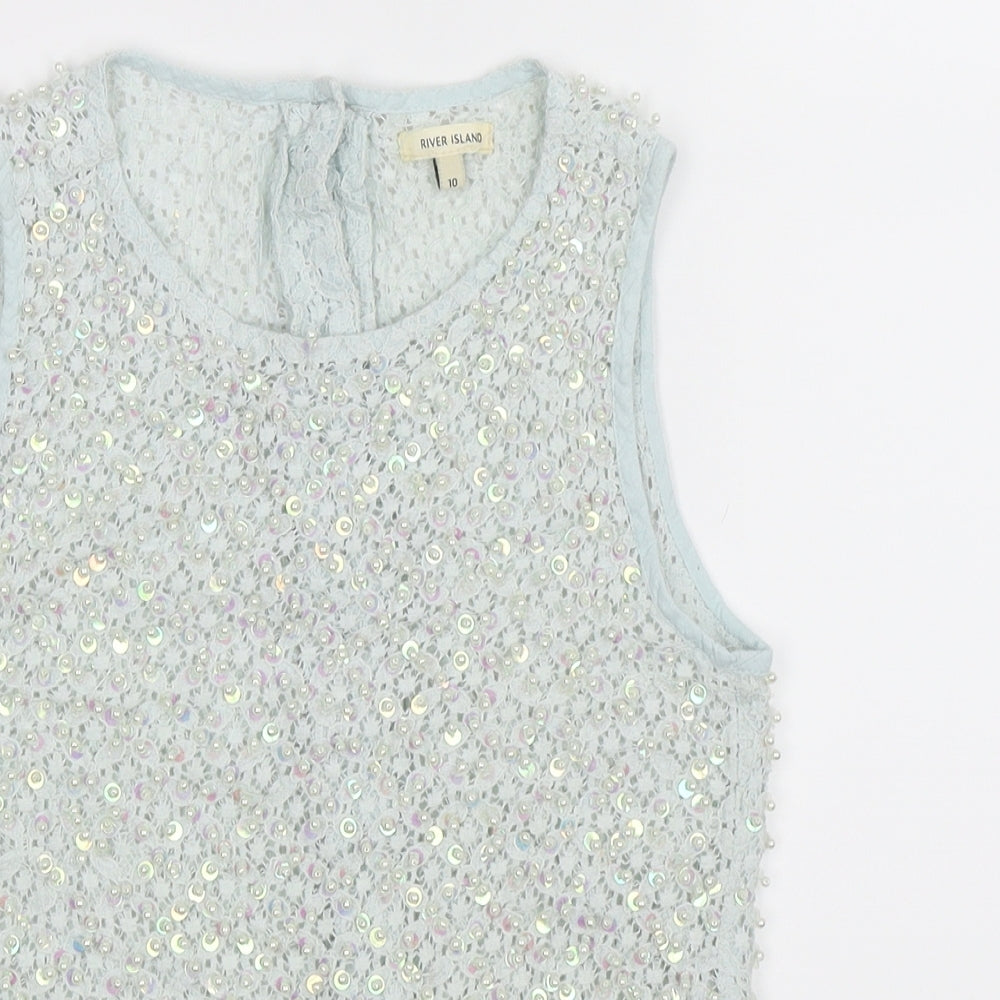 River Island Womens Blue   Basic Tank Size 10