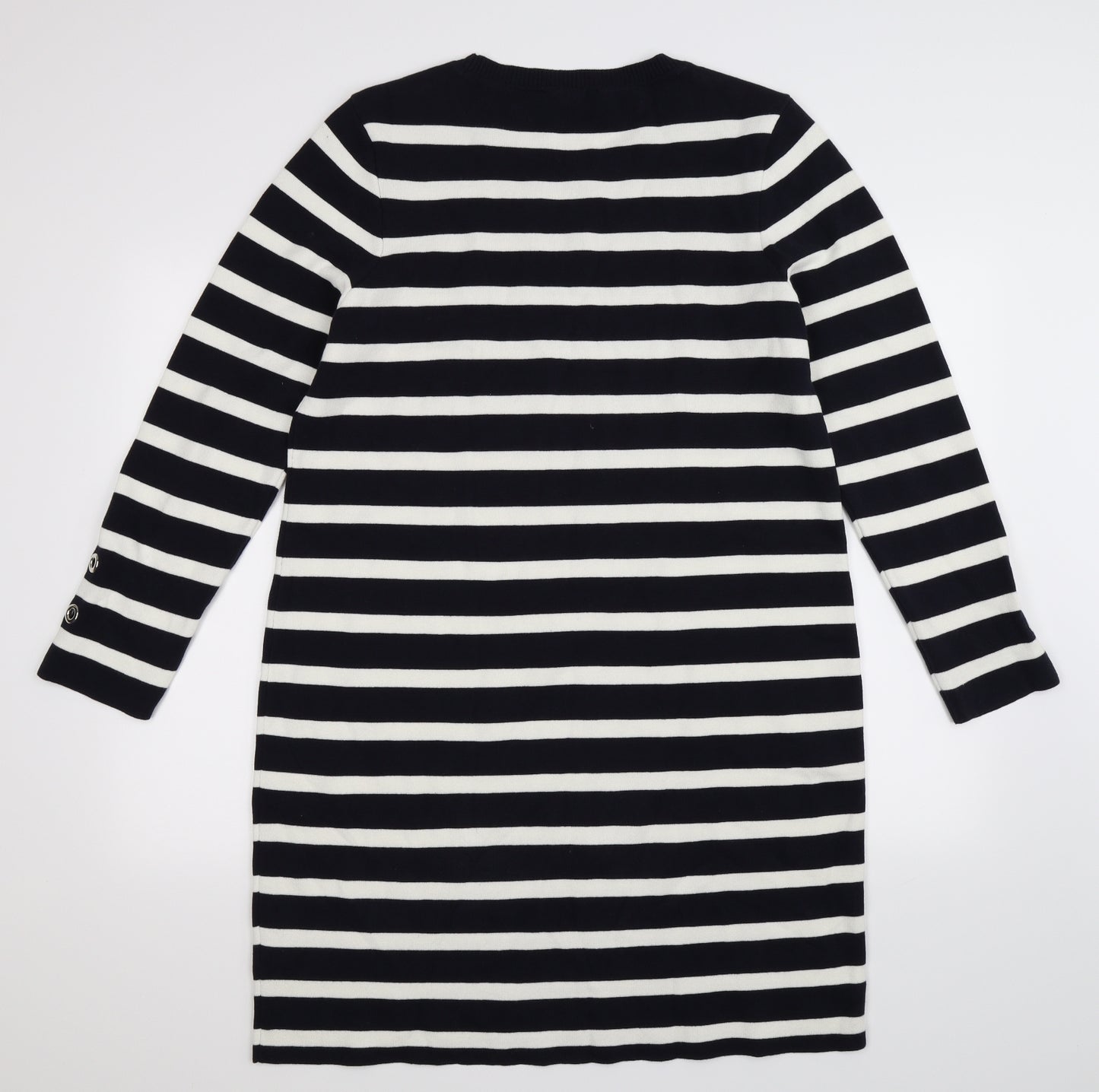 Per Una Womens Blue Striped Knit Jumper Dress  Size 16