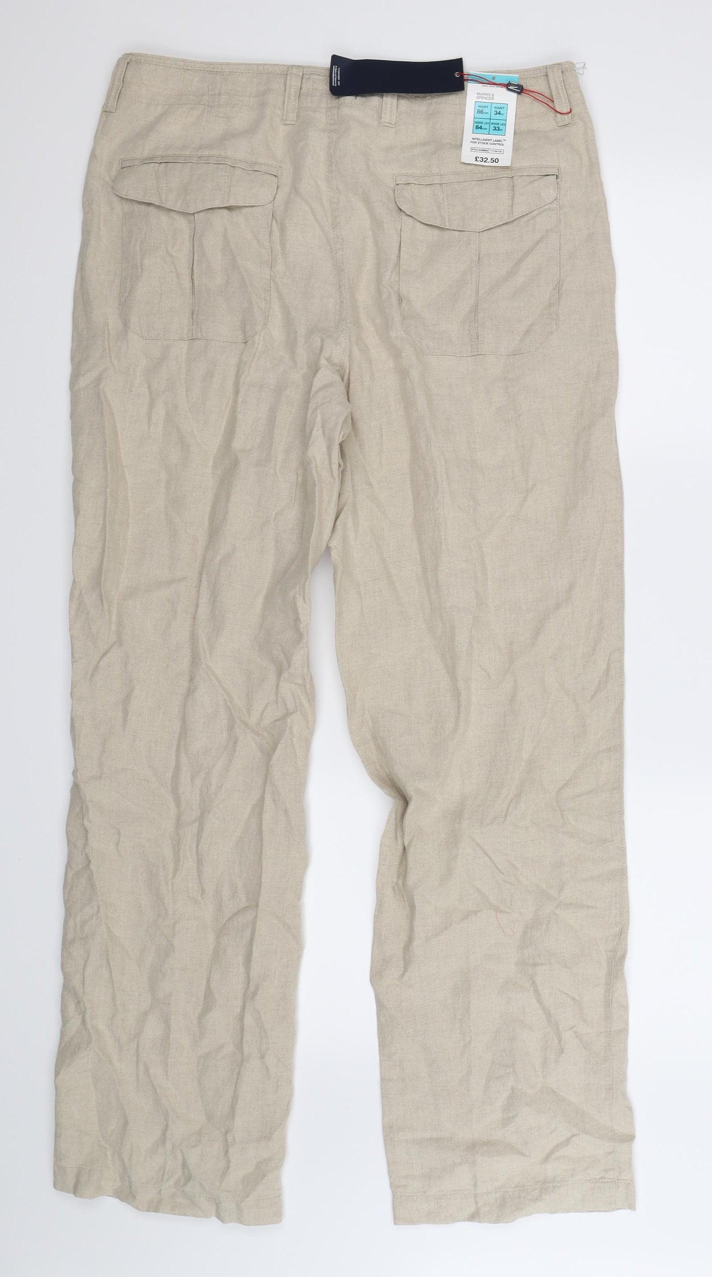 Blue Harbour Mens Beige   Trousers  Size 34 L33 in