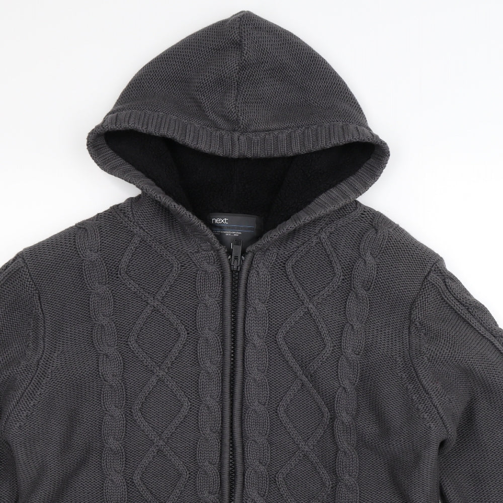 NEXT Mens Grey  Knit Cardigan Jumper Size L