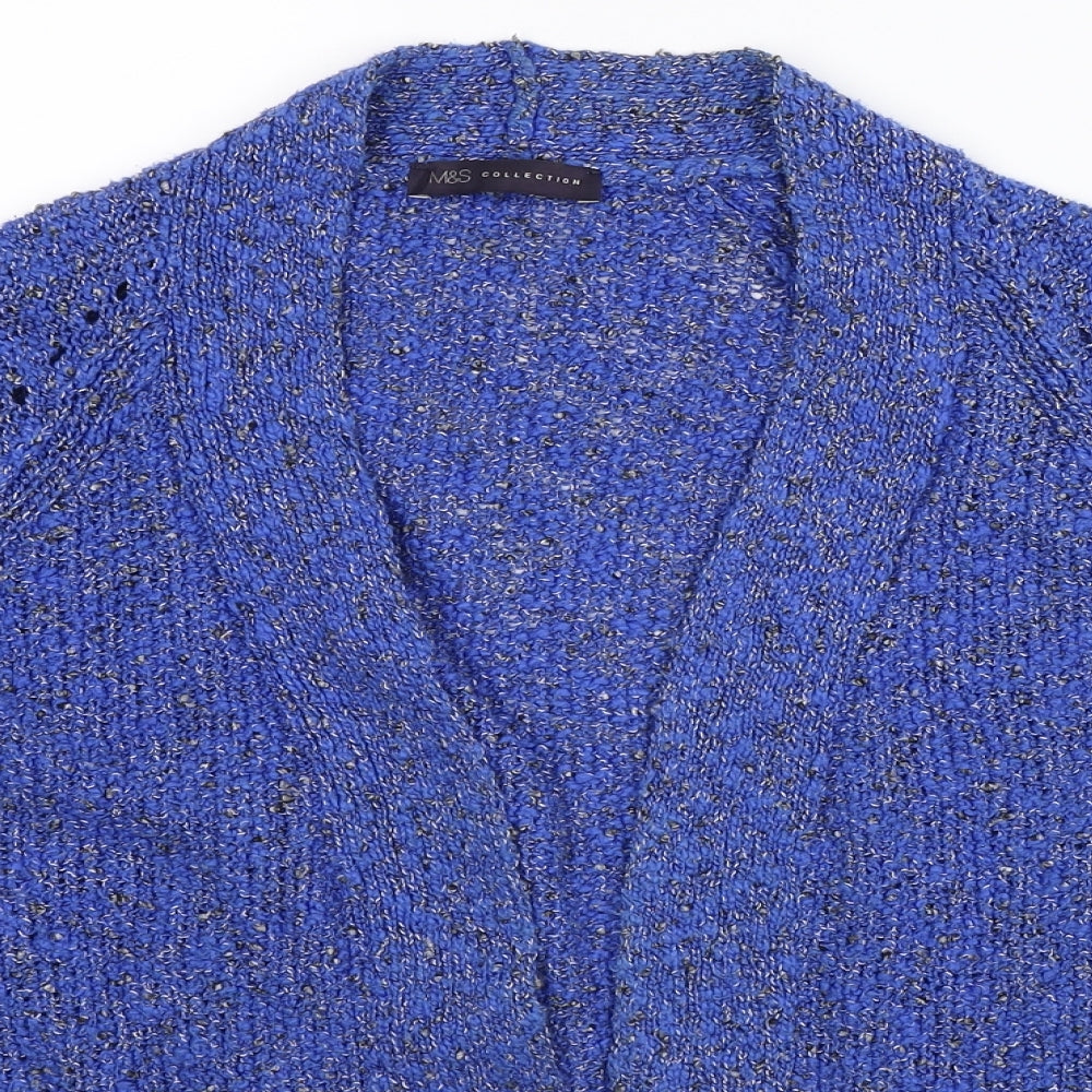 Marks and Spencer Womens Blue  Knit Cardigan Jumper Size 14