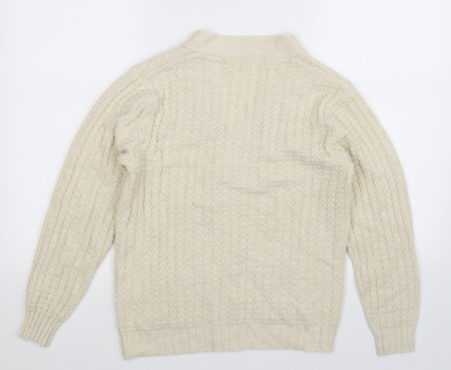 Preworn Womens Beige  Knit Cardigan Jumper Size 12