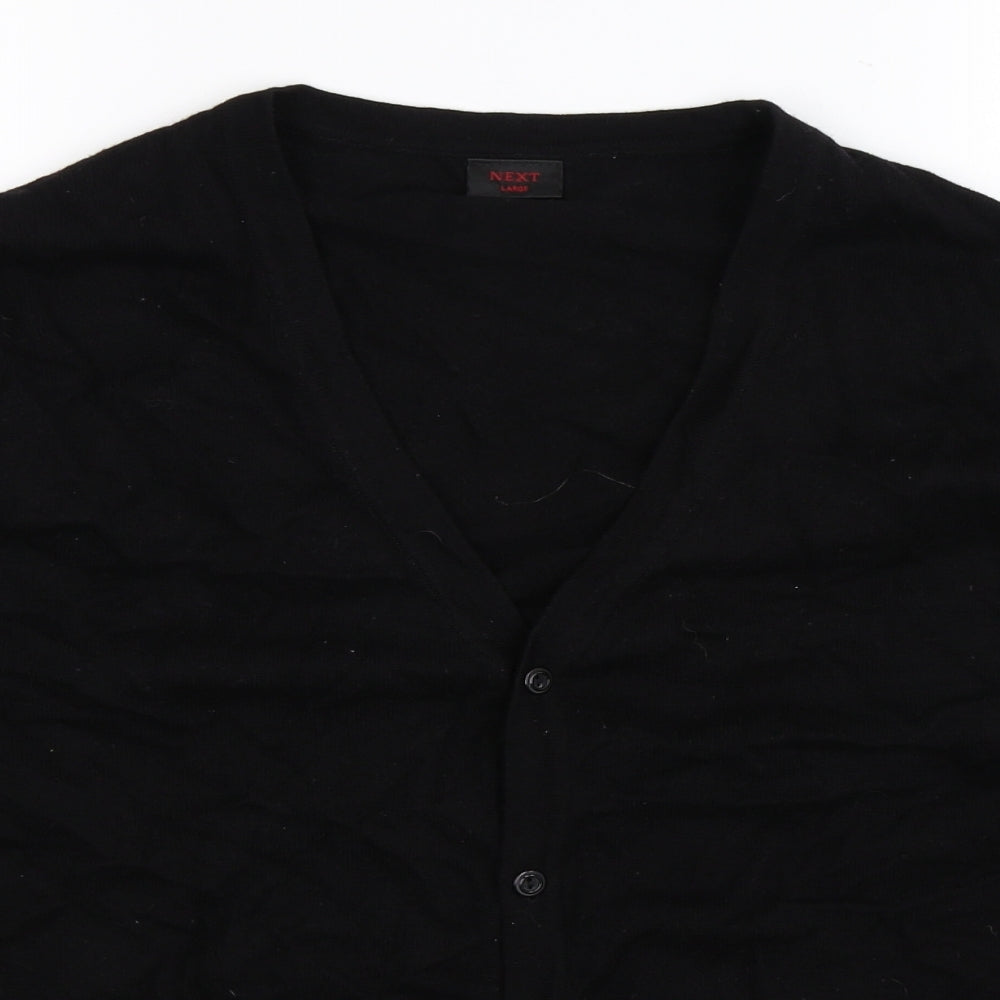 NEXT Mens Black  Knit Cardigan Jumper Size L