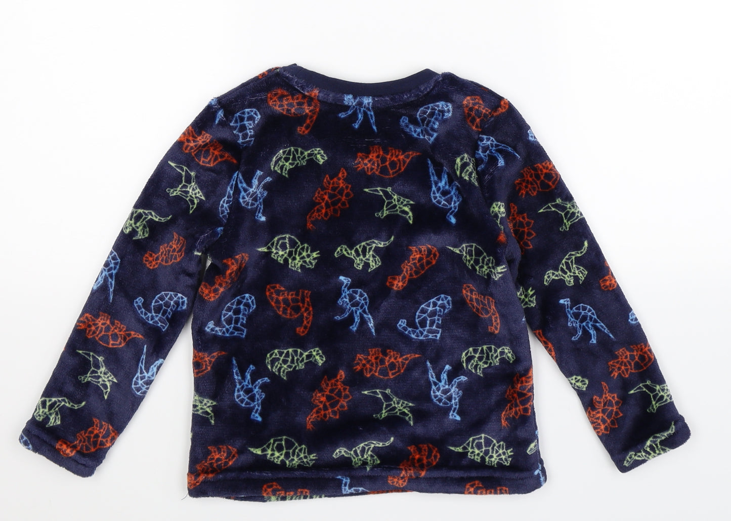 Nutmeg Boys Blue Solid Fleece  Pyjama Top Size 4-5 Years