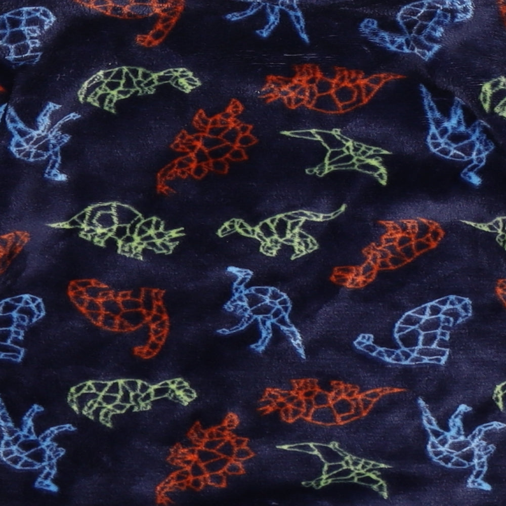 Nutmeg Boys Blue Solid Fleece  Pyjama Top Size 4-5 Years