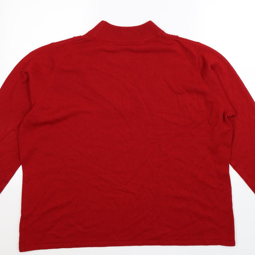 BM Womens Red  Knit Pullover Jumper Size XL