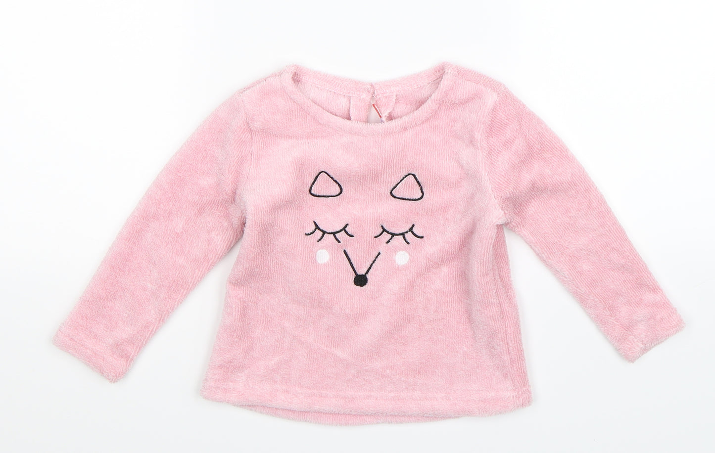 Lily & Dan Girls Pink Solid Fleece Cami Pyjama Top Size 18-24 Months