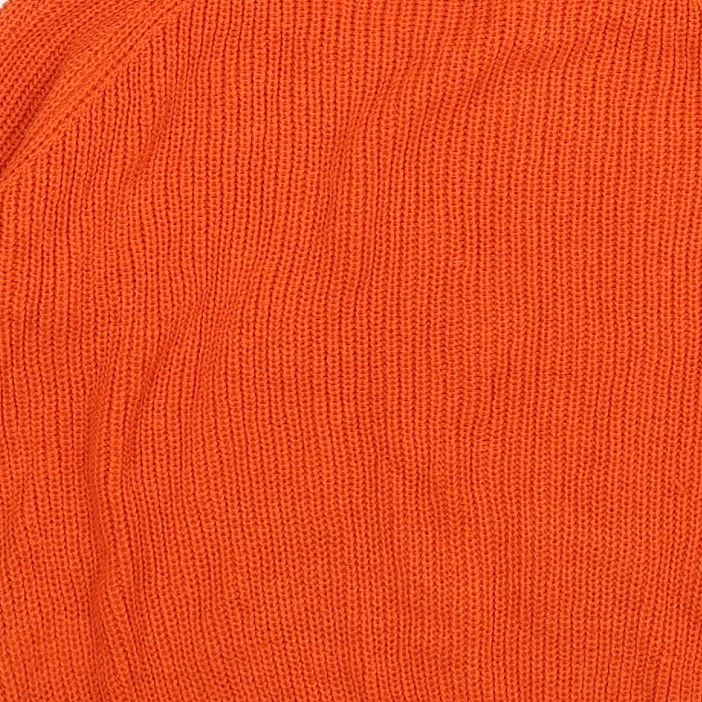 Tru Collection Womens Orange  Knit Pullover Jumper Size S