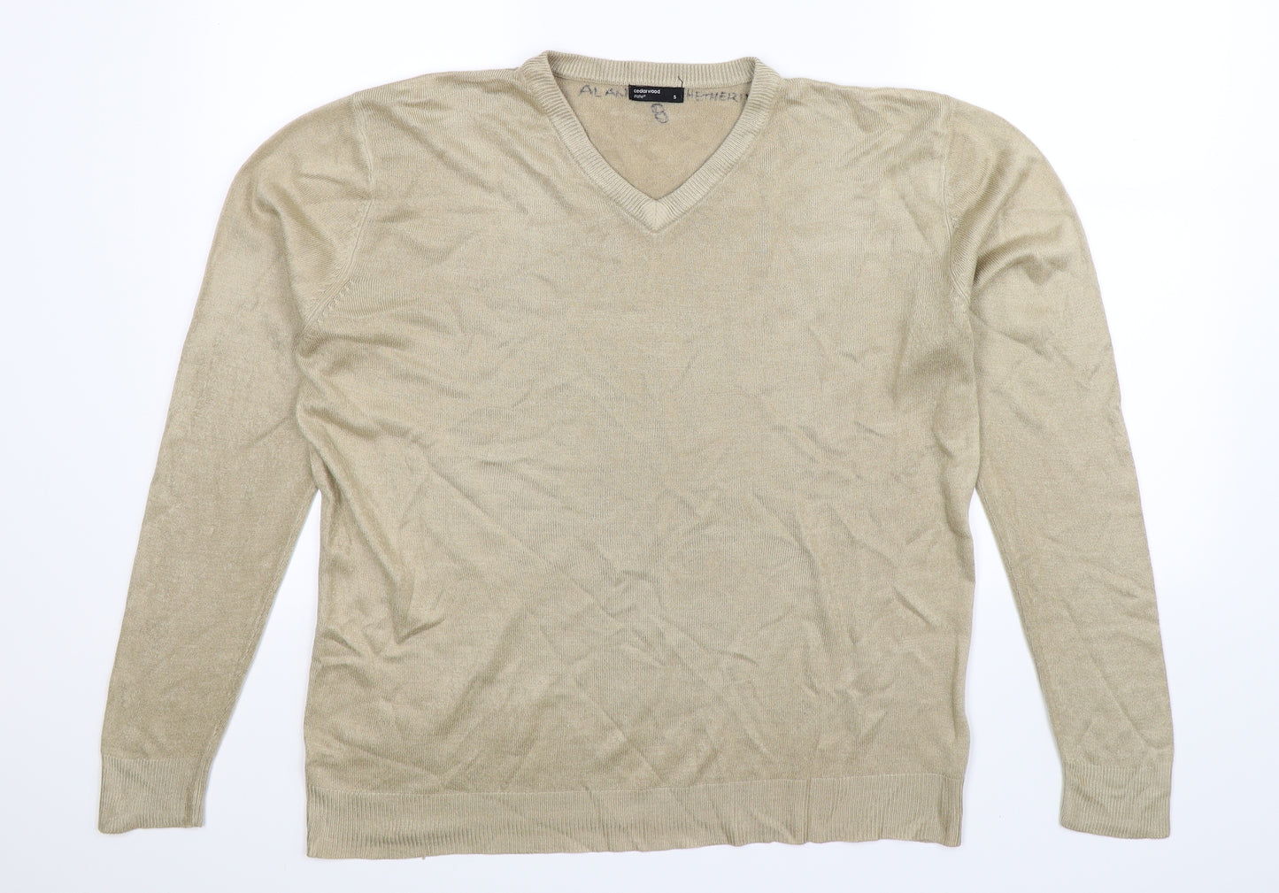 Cedar Wood State Mens Beige  Knit Pullover Jumper Size S