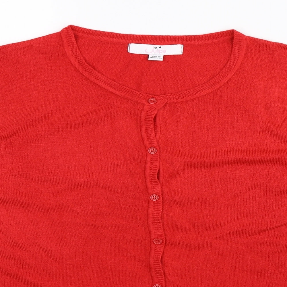 Julipa Womens Red  Knit Cardigan Jumper Size 18