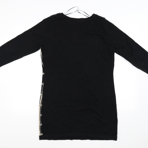 Debenhams Womens Black Check  Pullover Jumper Size 14