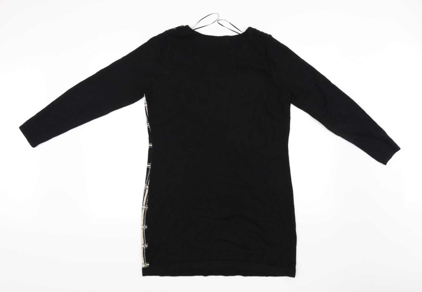 Debenhams Womens Black Check  Pullover Jumper Size 14