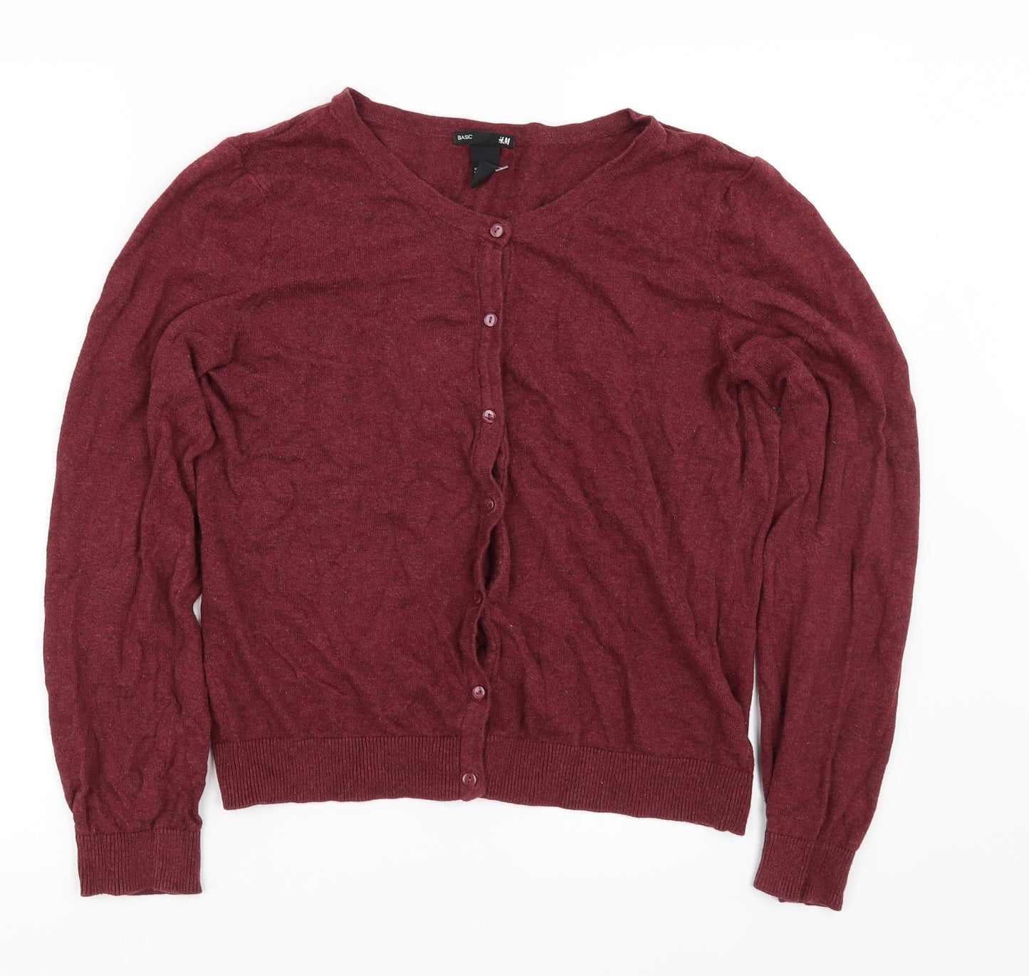 H&M Womens Red   Cardigan Jumper Size M