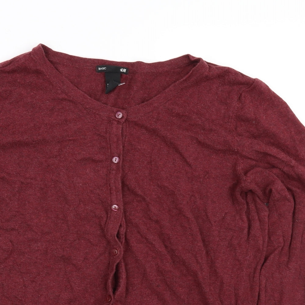 H&M Womens Red   Cardigan Jumper Size M