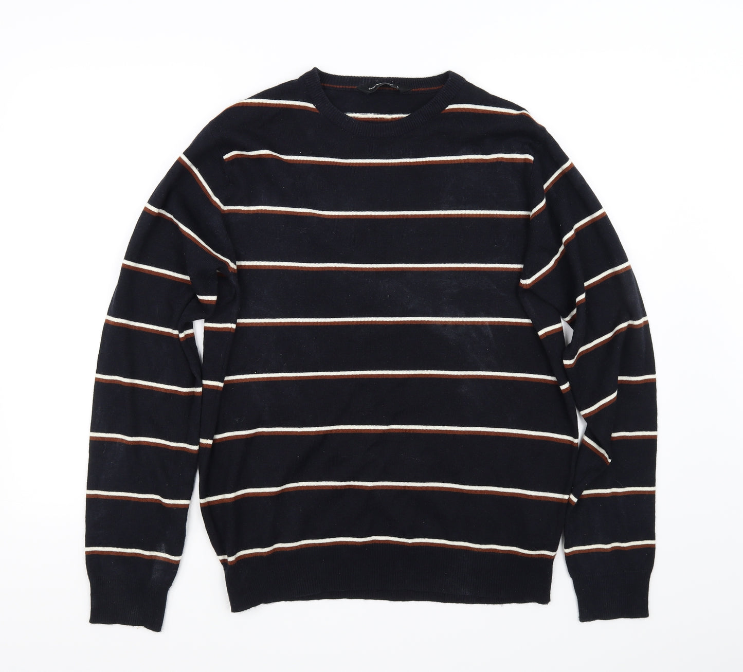 Cedar Wood State Mens Black Striped  Pullover Jumper Size L