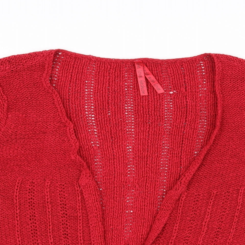 Preworn Womens Red   Cardigan Jumper Size 14