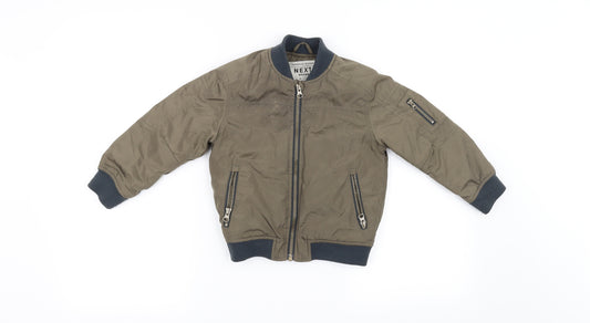Front view of Next girls’ brown jacket coat, size 3-4, years