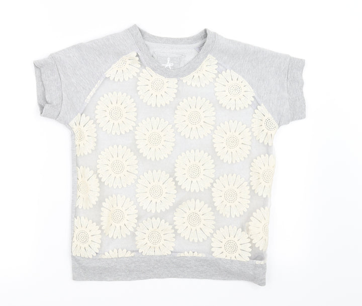 Atmosphere Womens Grey Floral  Pullover Jumper Size 6