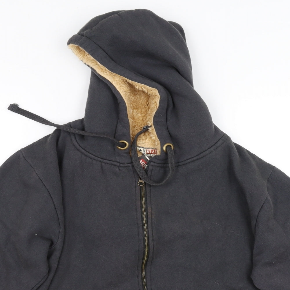 vintage state Mens Black   Full Zip Hoodie Size L
