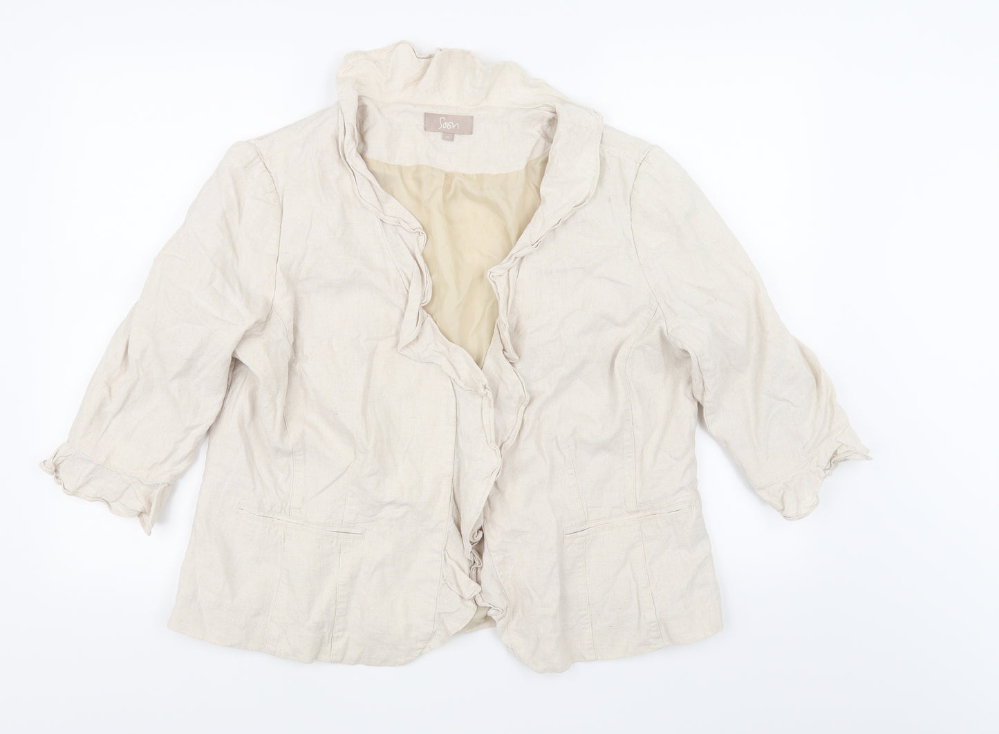 Soon Womens Beige   Jacket  Size 20