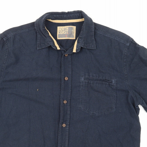North Coast Mens Blue    Button-Up Size L