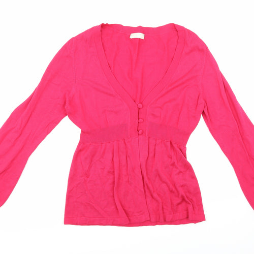 Marks and Spencer Womens Pink  Knit Cardigan Jumper Size 16
