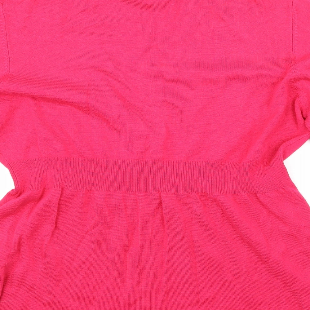 Marks and Spencer Womens Pink  Knit Cardigan Jumper Size 16